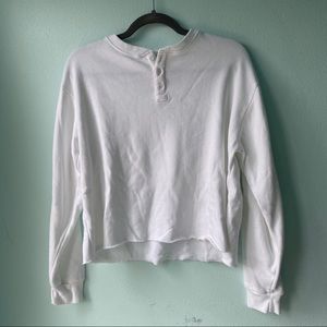 White Brandy Melville Henley Sweatshirt